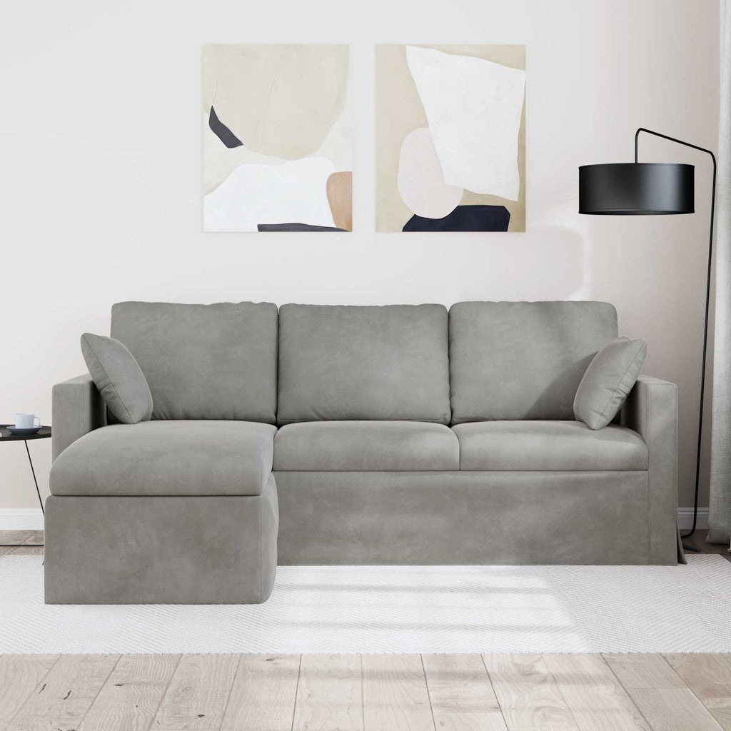 vidaXL Sofa Jasnoszary 198 x 134 x 80 cm Aksamit