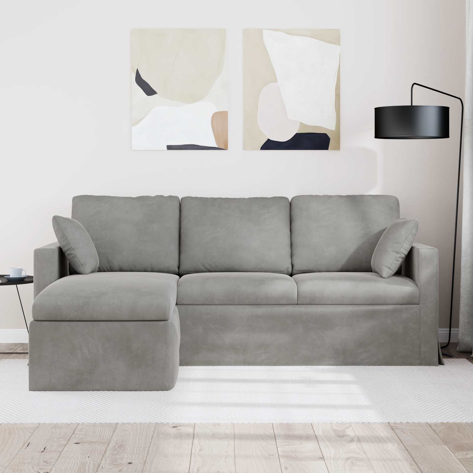vidaXL Sofa Jasnoszary 198 x 134 x 80 cm Aksamit