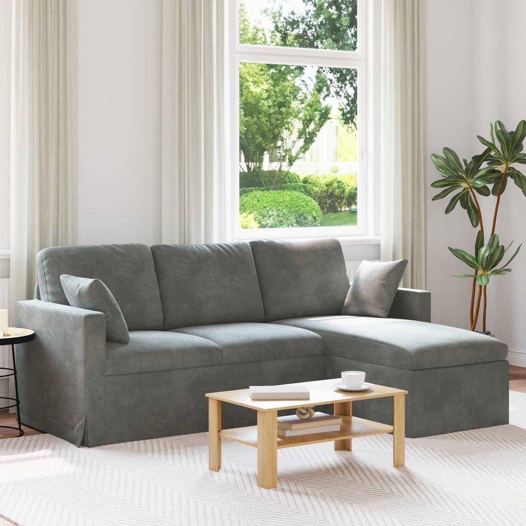 vidaXL Sofa Ciemnoszary 198 x 134 x 80 cm Aksamit