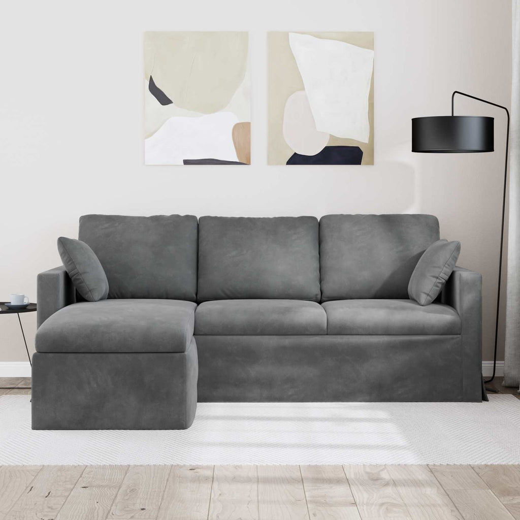vidaXL Sofa Ciemnoszary 198 x 134 x 80 cm Aksamit