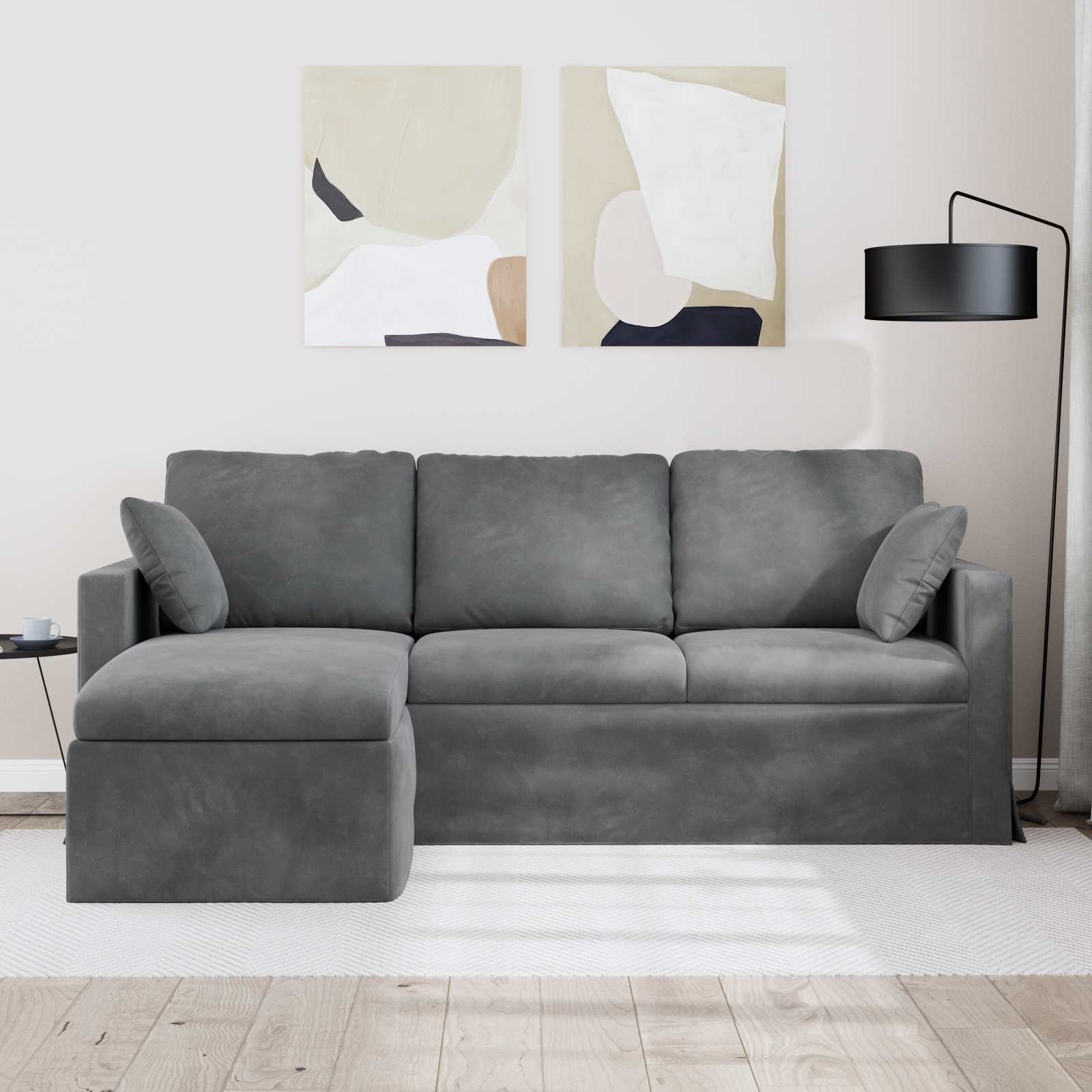 vidaXL Sofa Ciemnoszary 198 x 134 x 80 cm Aksamit