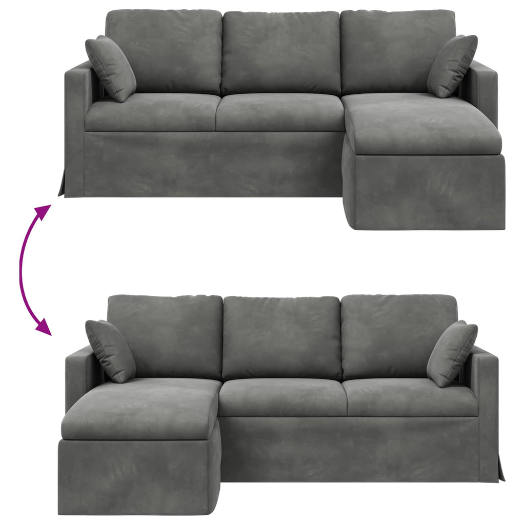 vidaXL Sofa Ciemnoszary 198 x 134 x 80 cm Aksamit