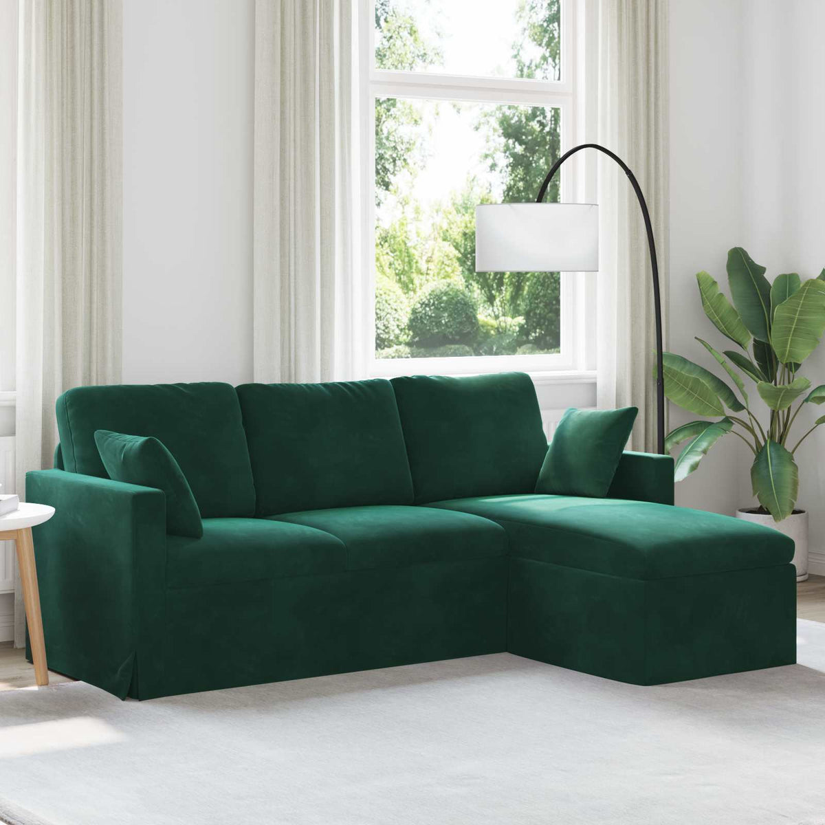vidaXL Sofa Ciemna zieleń 198 x 134 x 80 cm Aksamit