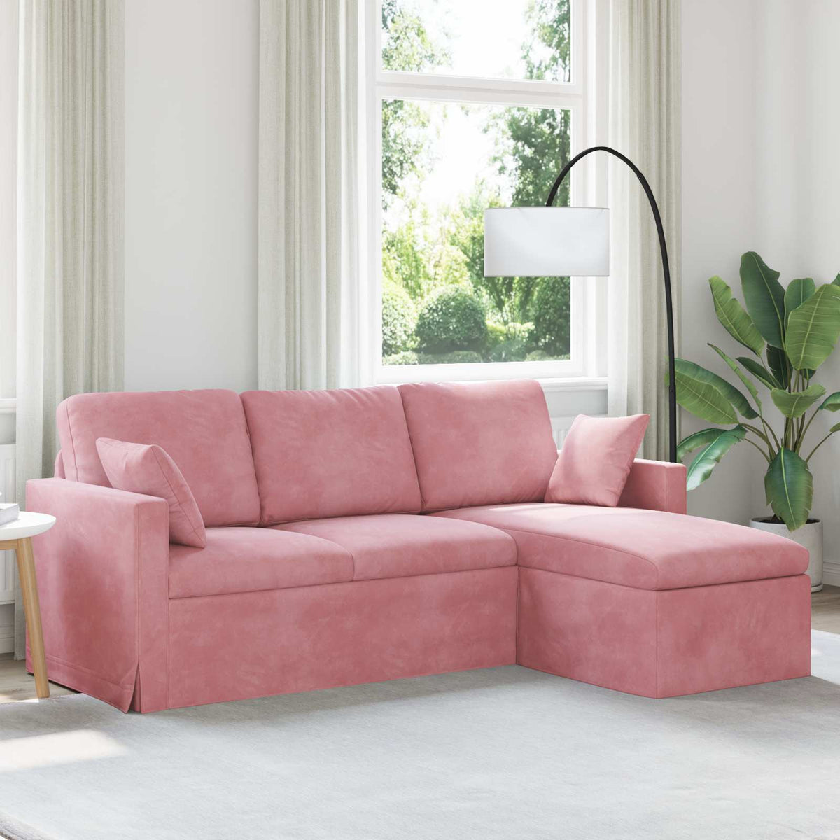 vidaXL Sofa Różowy 198 x 134 x 80 cm Aksamit