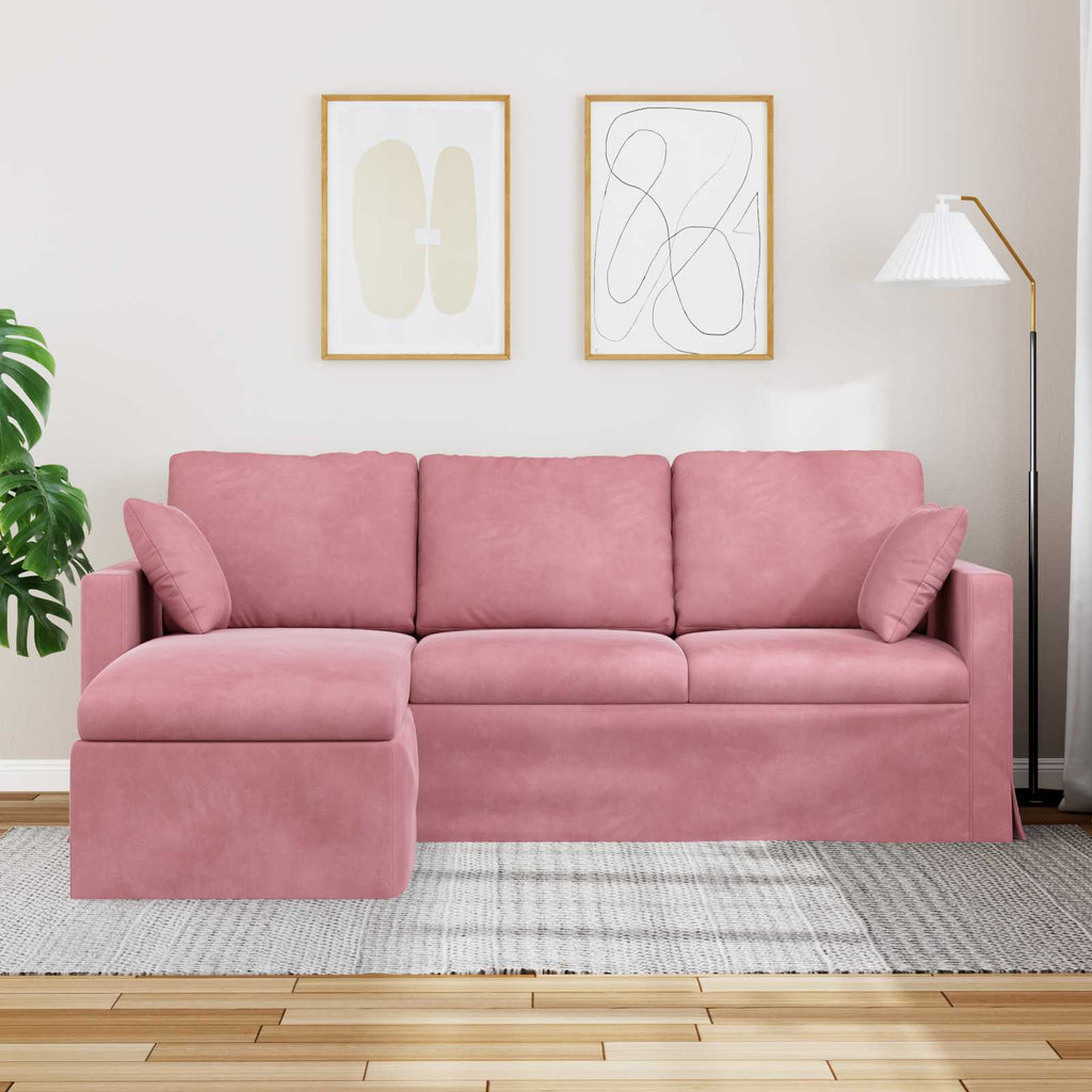 vidaXL Sofa Różowy 198 x 134 x 80 cm Aksamit