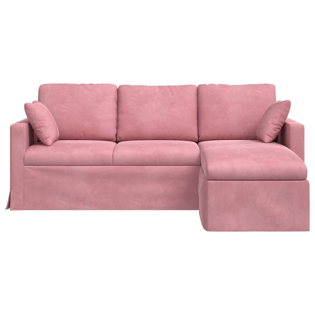vidaXL Sofa Różowy 198 x 134 x 80 cm Aksamit
