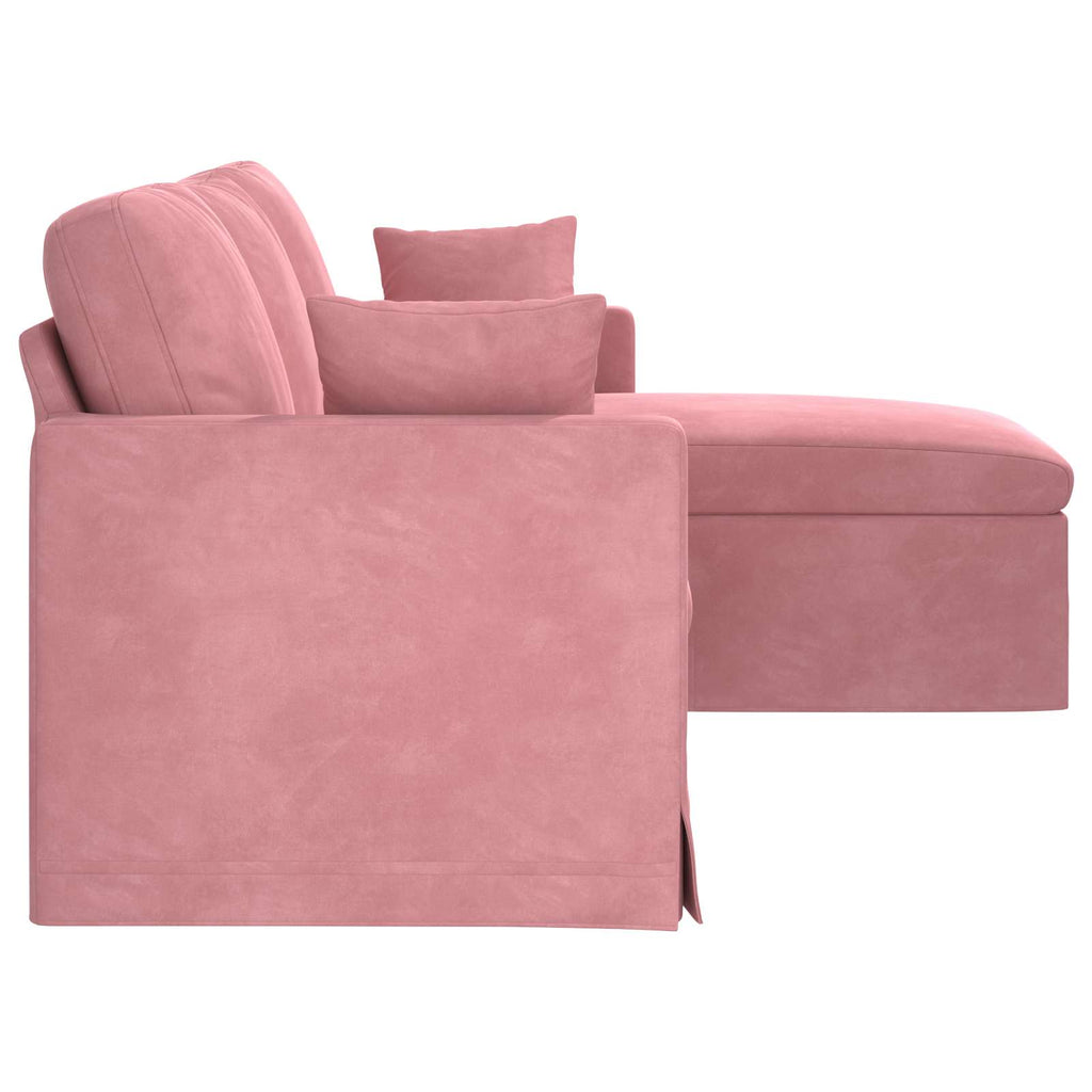 vidaXL Sofa Różowy 198 x 134 x 80 cm Aksamit