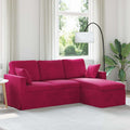 vidaXL Sofa Czerwone wino 198 x 134 x 80 cm Aksamit