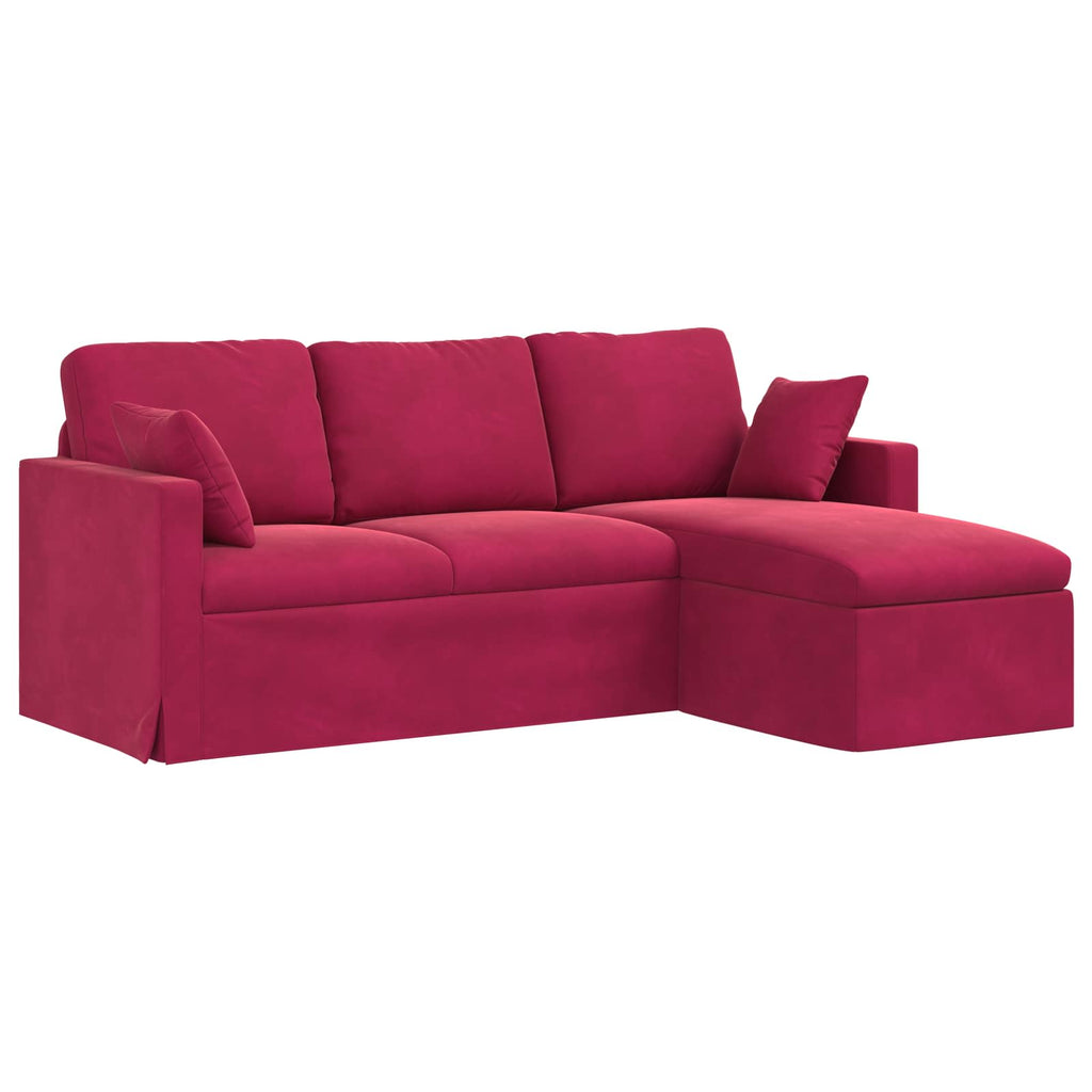 vidaXL Sofa Czerwone wino 198 x 134 x 80 cm Aksamit