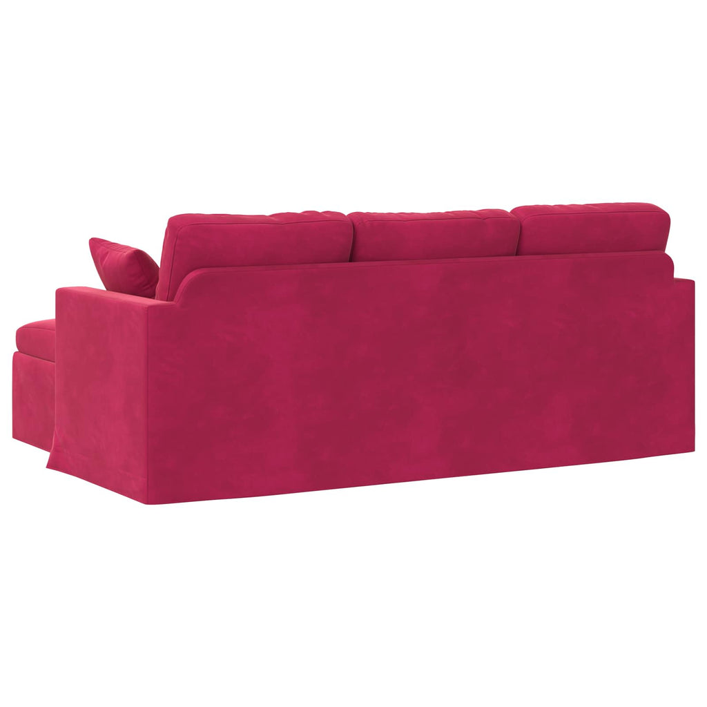 vidaXL Sofa Czerwone wino 198 x 134 x 80 cm Aksamit