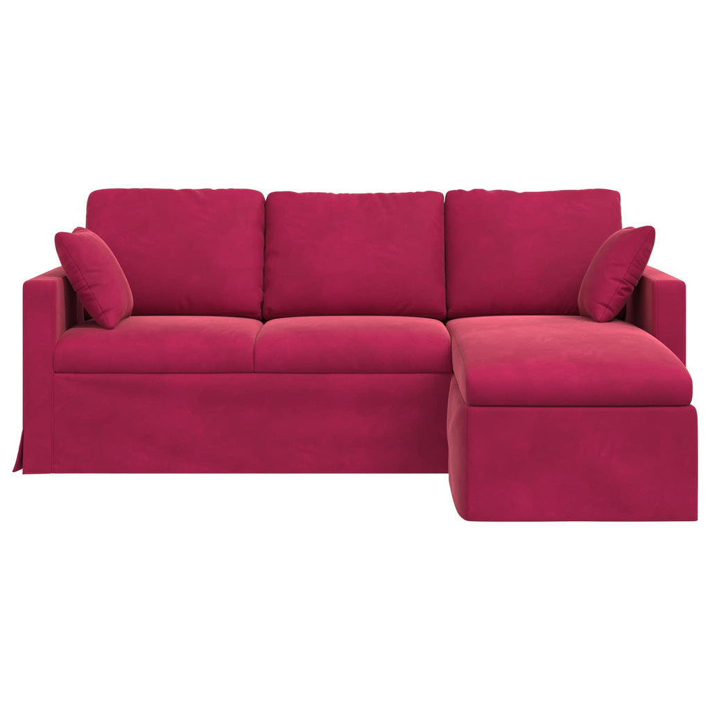 vidaXL Sofa Czerwone wino 198 x 134 x 80 cm Aksamit