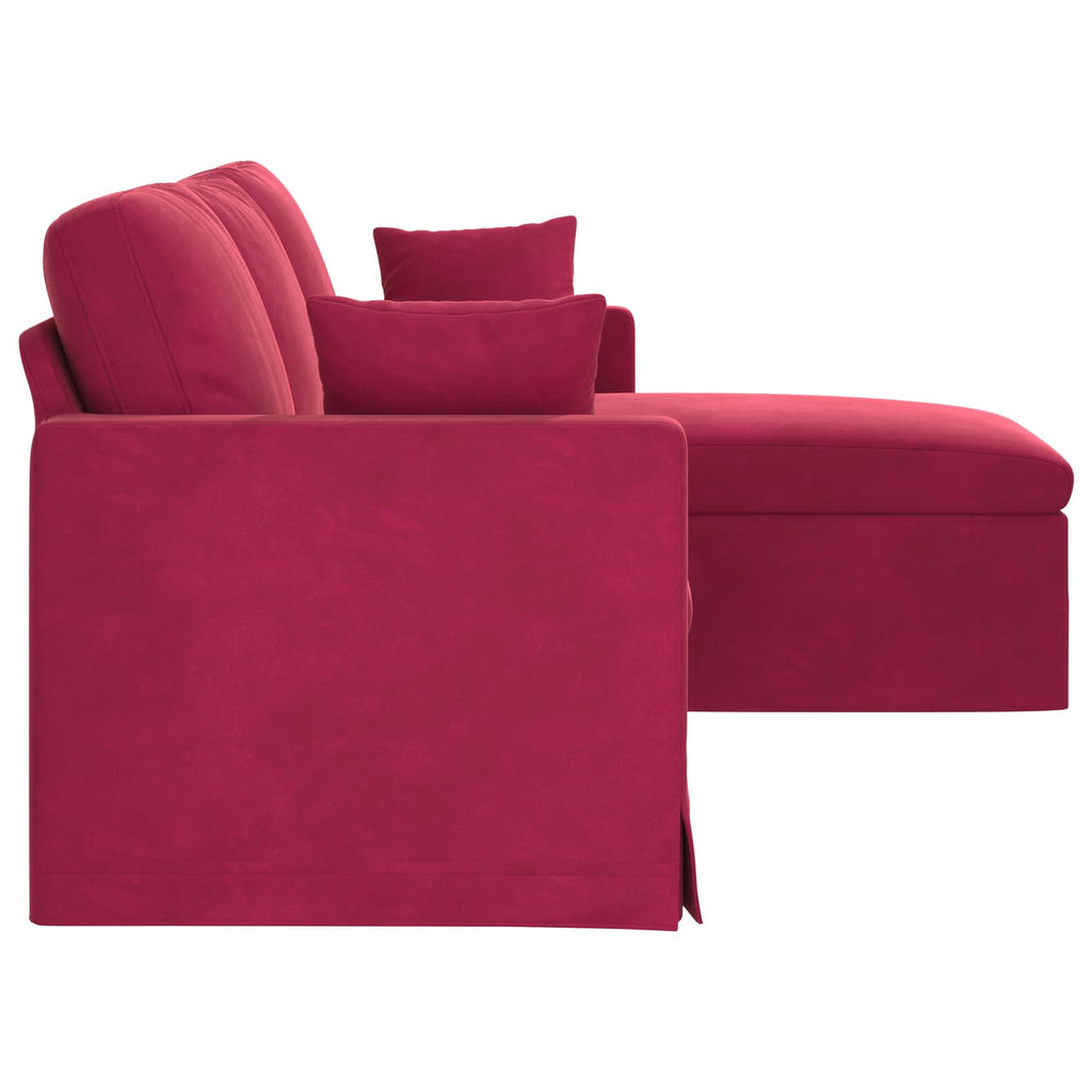 vidaXL Sofa Czerwone wino 198 x 134 x 80 cm Aksamit