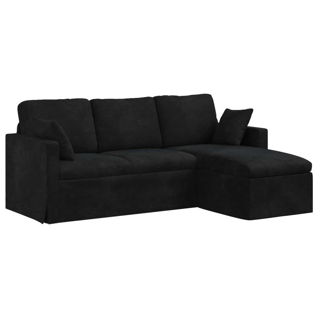 vidaXL Sofa Czarny 198 x 134 x 80 cm Aksamit