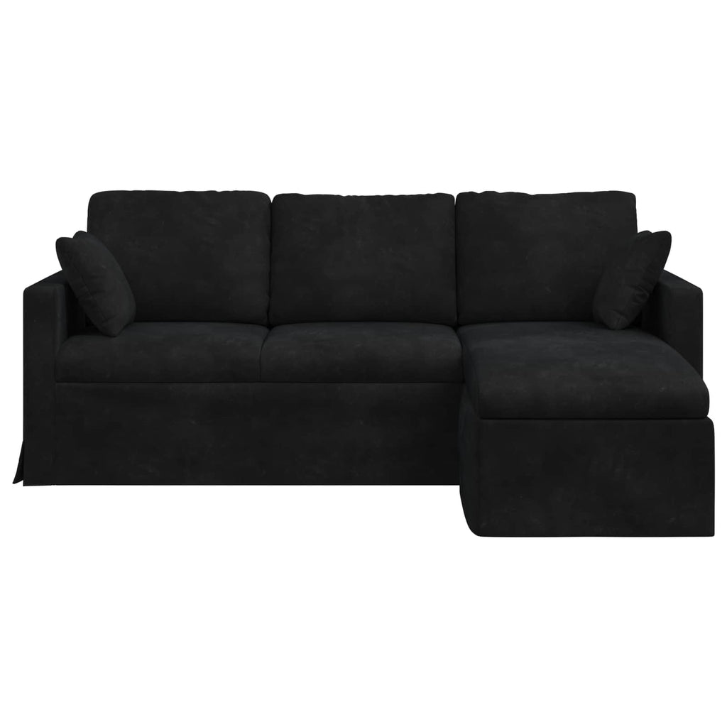 vidaXL Sofa Czarny 198 x 134 x 80 cm Aksamit