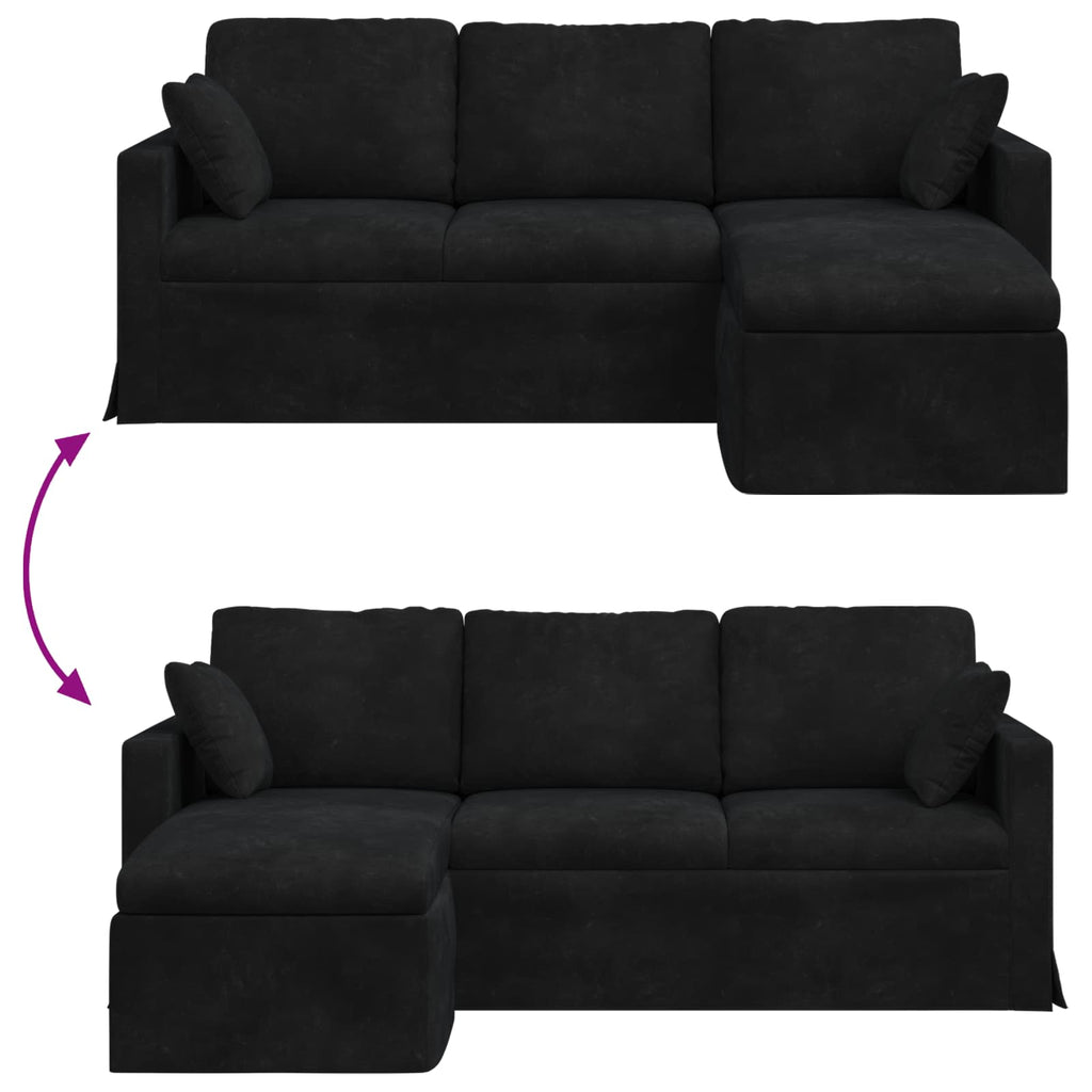 vidaXL Sofa Czarny 198 x 134 x 80 cm Aksamit