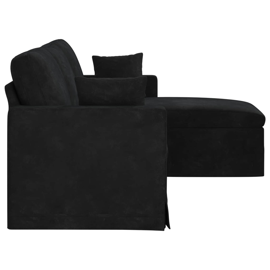 vidaXL Sofa Czarny 198 x 134 x 80 cm Aksamit