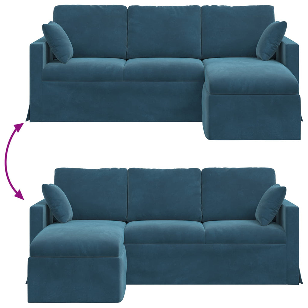 vidaXL Sofa Niebieski 198 x 134 x 80 cm Aksamit