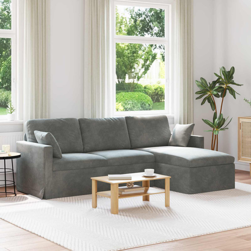 vidaXL Sofa Ciemnoszary 228 x 134 x 80 cm Aksamit