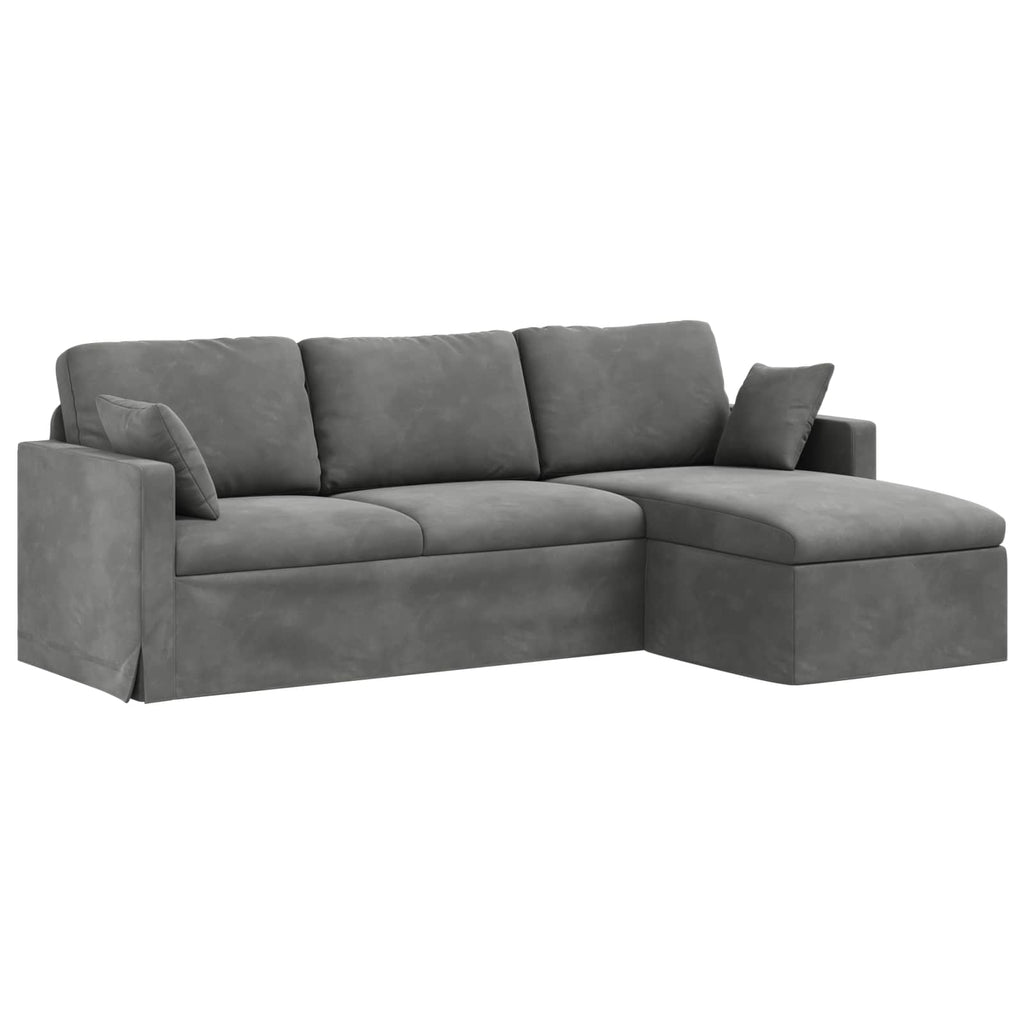 vidaXL Sofa Ciemnoszary 228 x 134 x 80 cm Aksamit