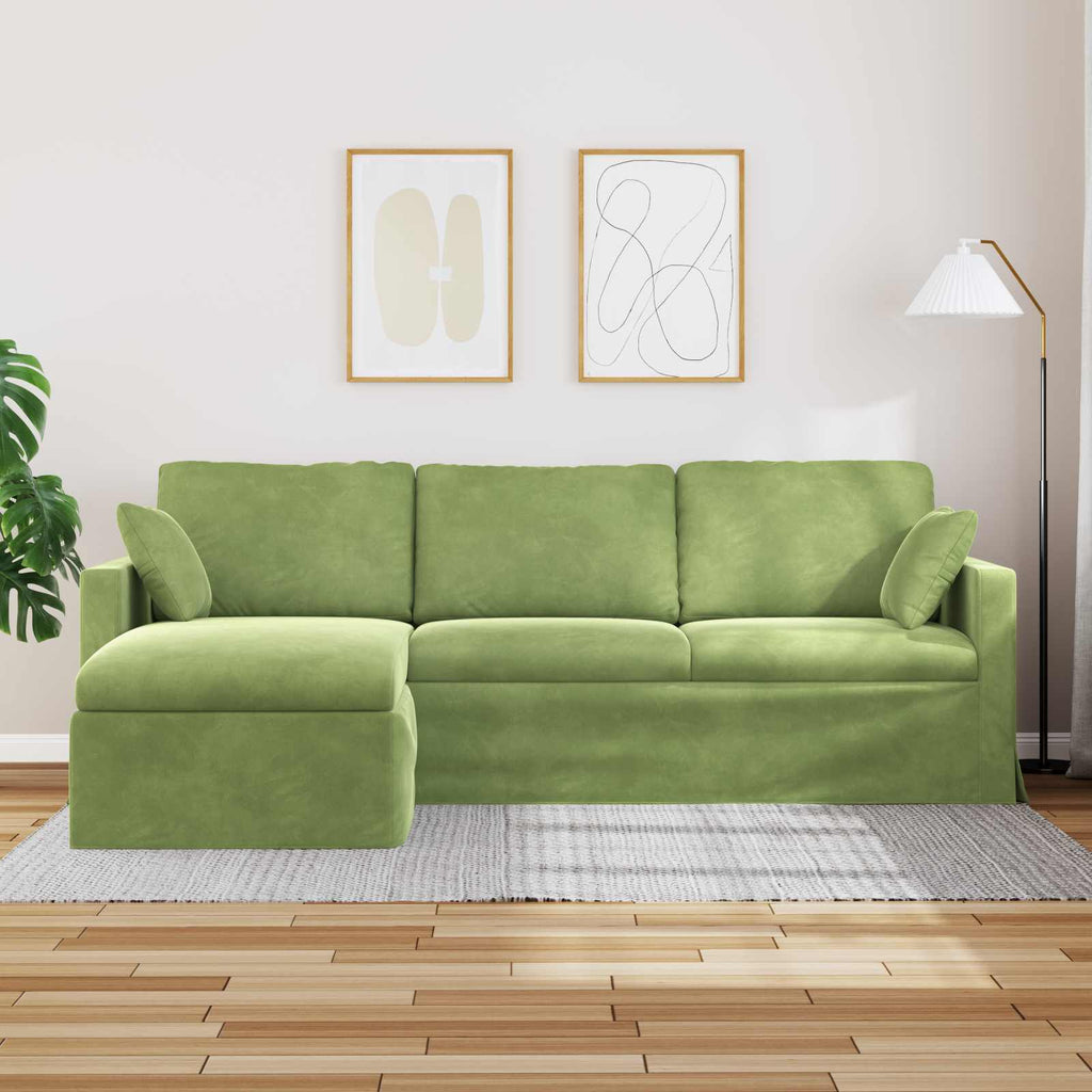 vidaXL Sofa Jasnozielony 228 x 134 x 80 cm Aksamit