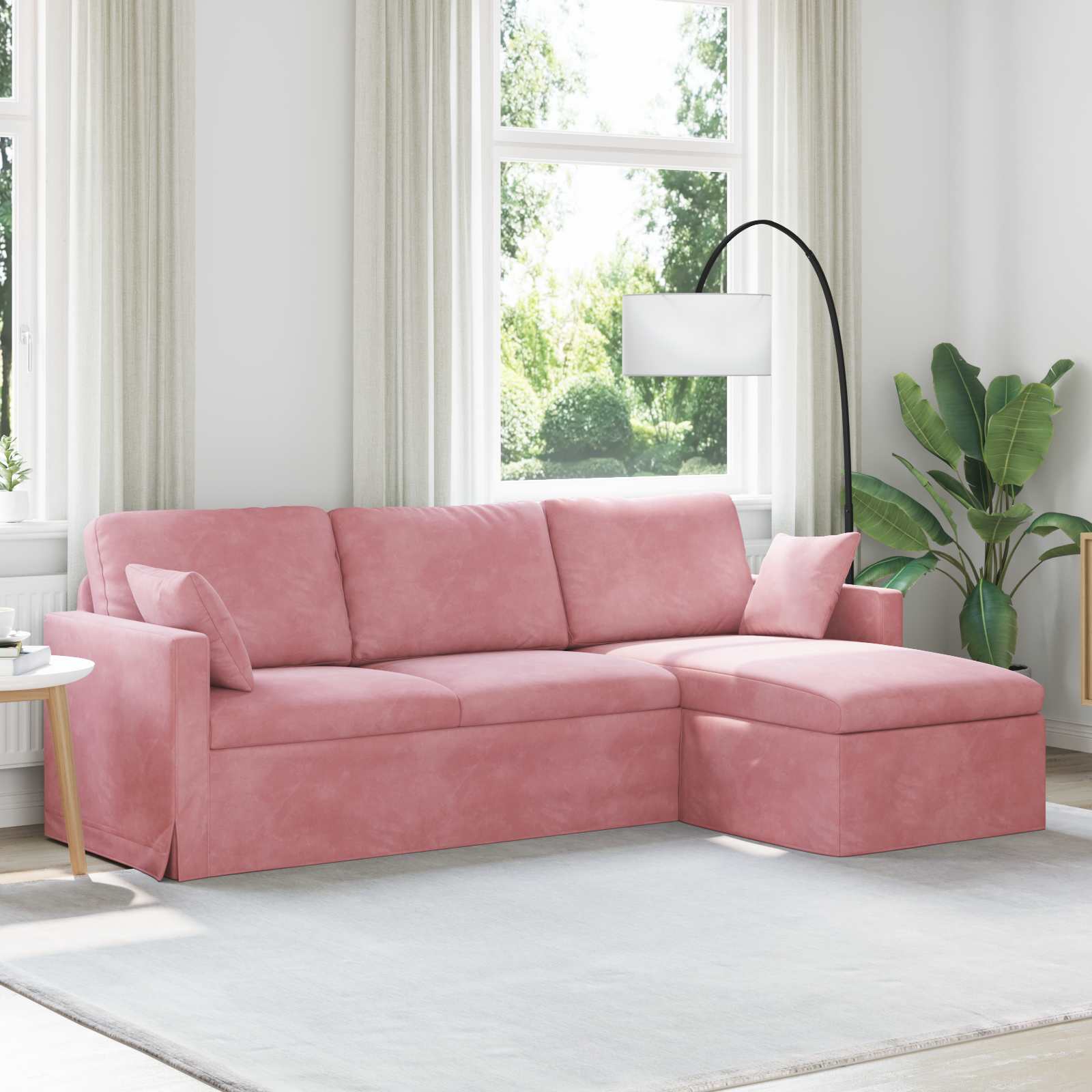 vidaXL Sofa Różowy 228 x 134 x 80 cm Aksamit