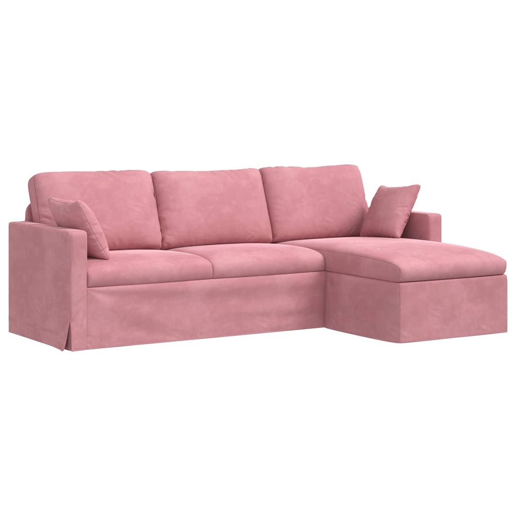 vidaXL Sofa Różowy 228 x 134 x 80 cm Aksamit