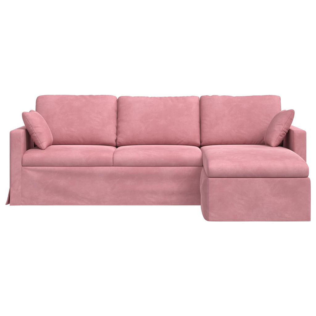 vidaXL Sofa Różowy 228 x 134 x 80 cm Aksamit