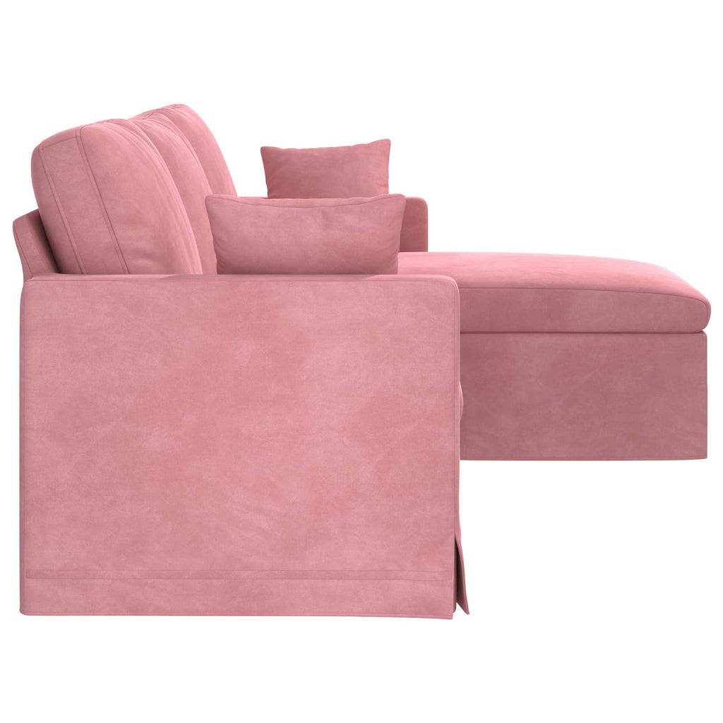 vidaXL Sofa Różowy 228 x 134 x 80 cm Aksamit