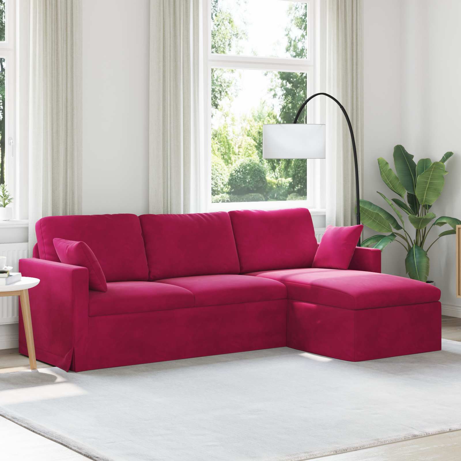 vidaXL Sofa Czerwone wino 228 x 134 x 80 cm Aksamit