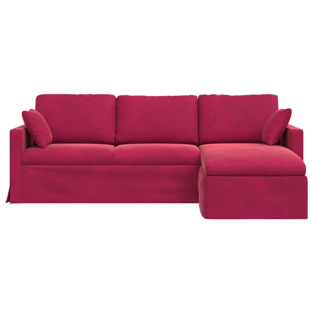 vidaXL Sofa Czerwone wino 228 x 134 x 80 cm Aksamit