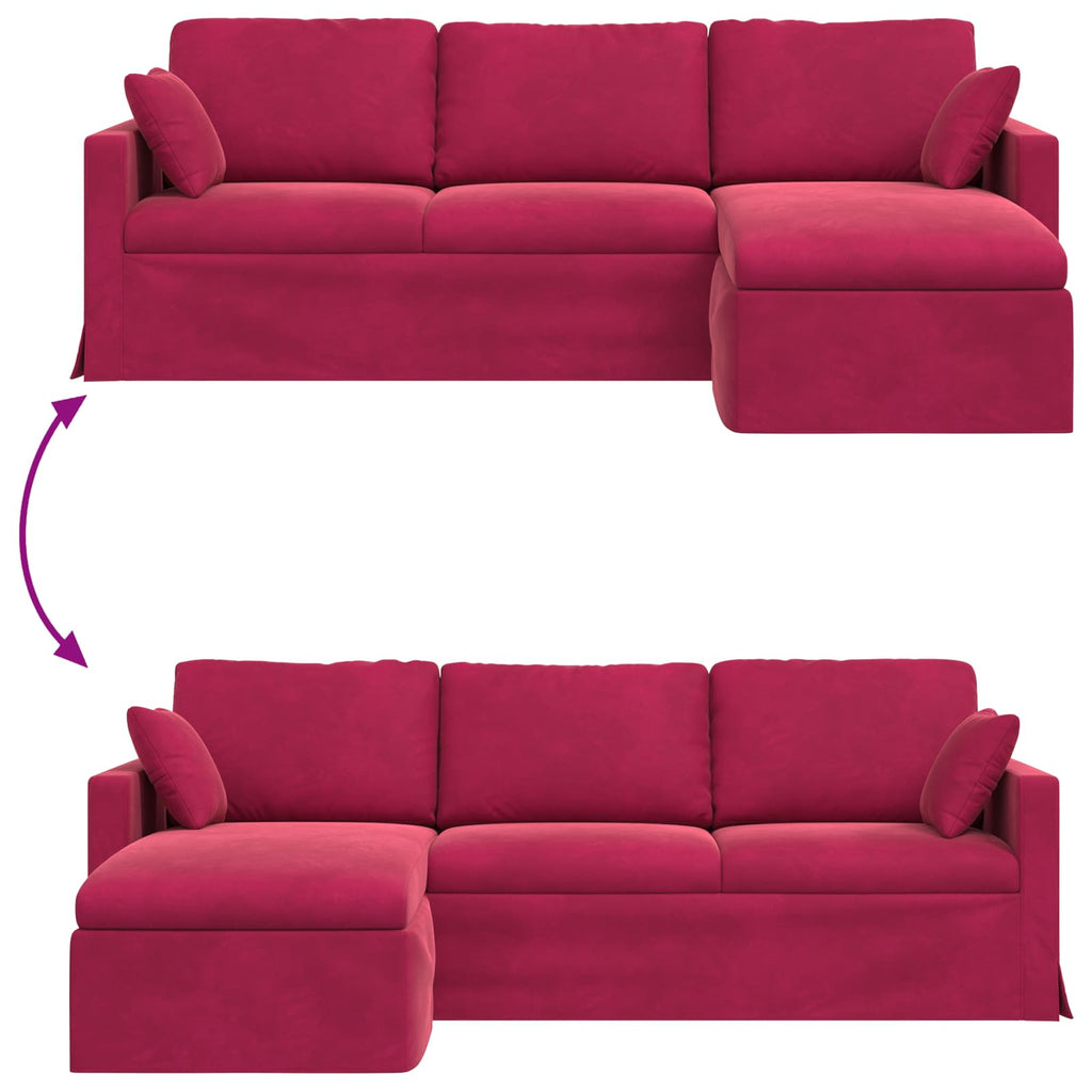 vidaXL Sofa Czerwone wino 228 x 134 x 80 cm Aksamit
