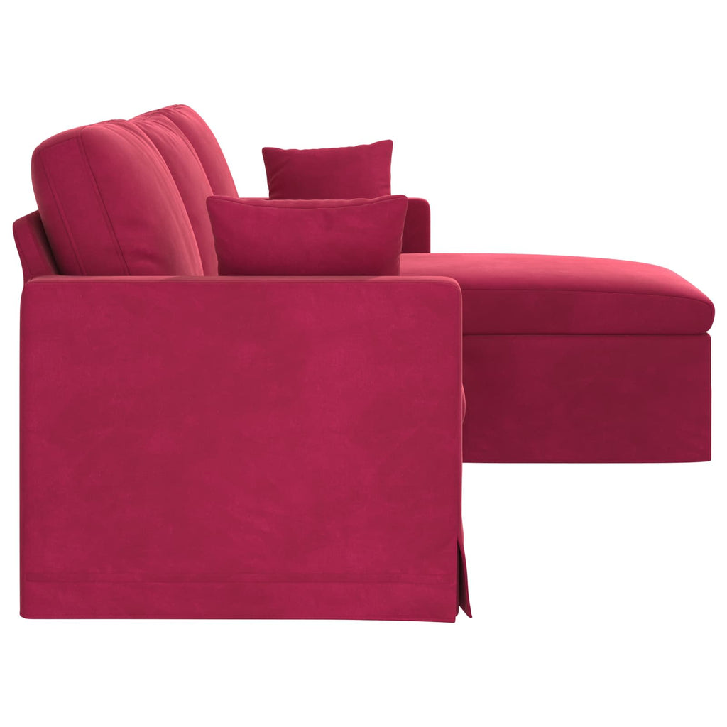 vidaXL Sofa Czerwone wino 228 x 134 x 80 cm Aksamit