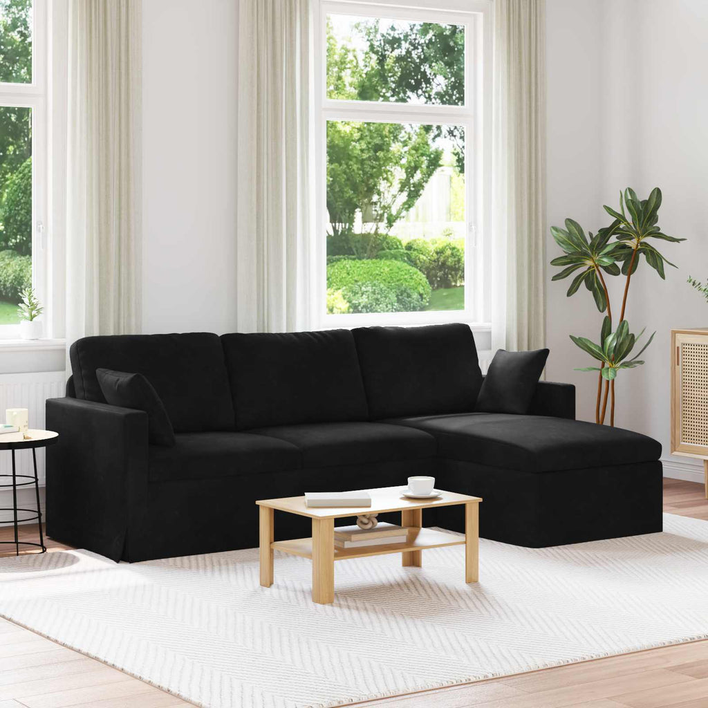 vidaXL Sofa Czarny 228 x 134 x 80 cm Aksamit