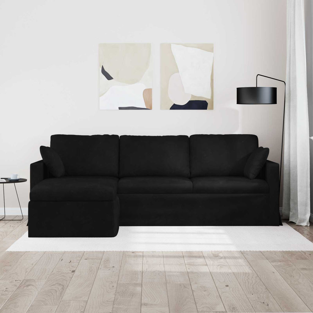 vidaXL Sofa Czarny 228 x 134 x 80 cm Aksamit