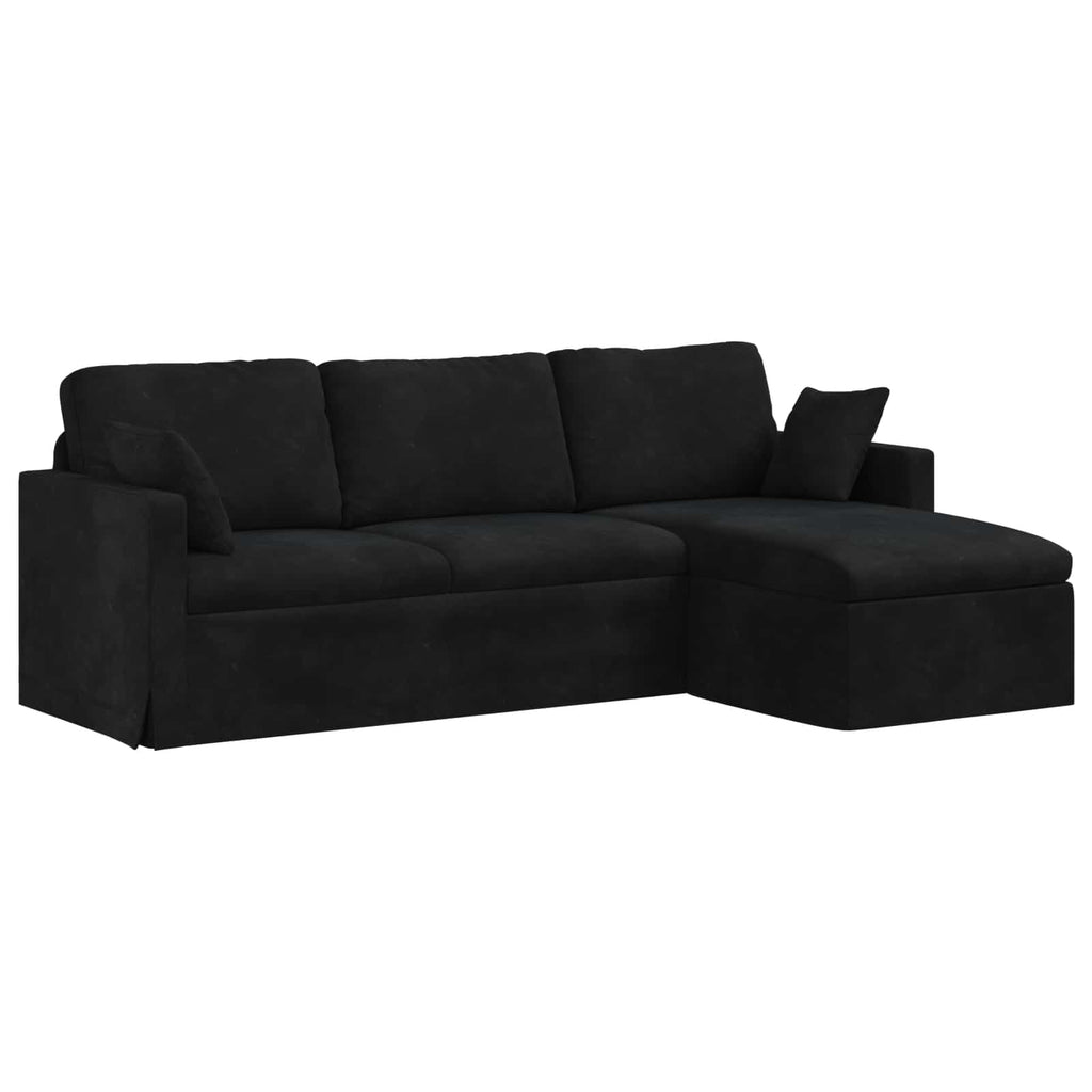 vidaXL Sofa Czarny 228 x 134 x 80 cm Aksamit