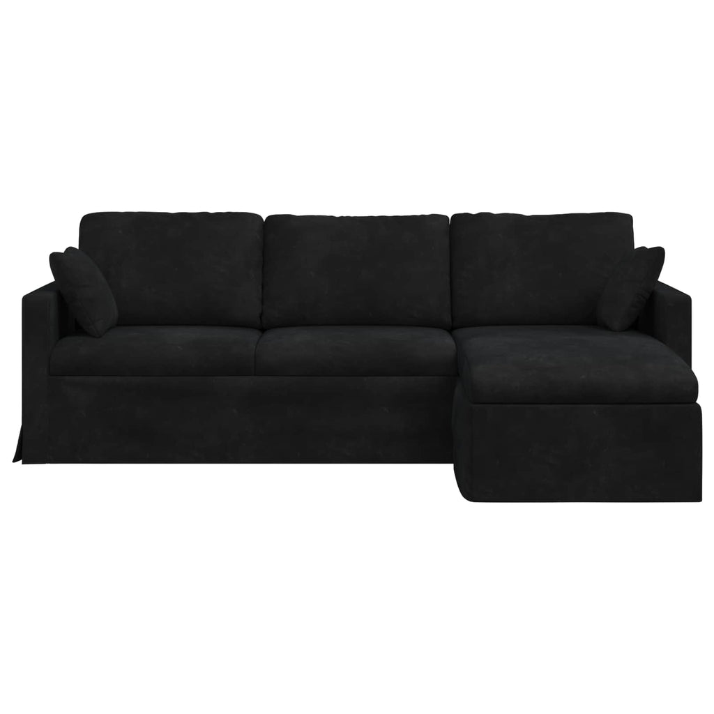 vidaXL Sofa Czarny 228 x 134 x 80 cm Aksamit