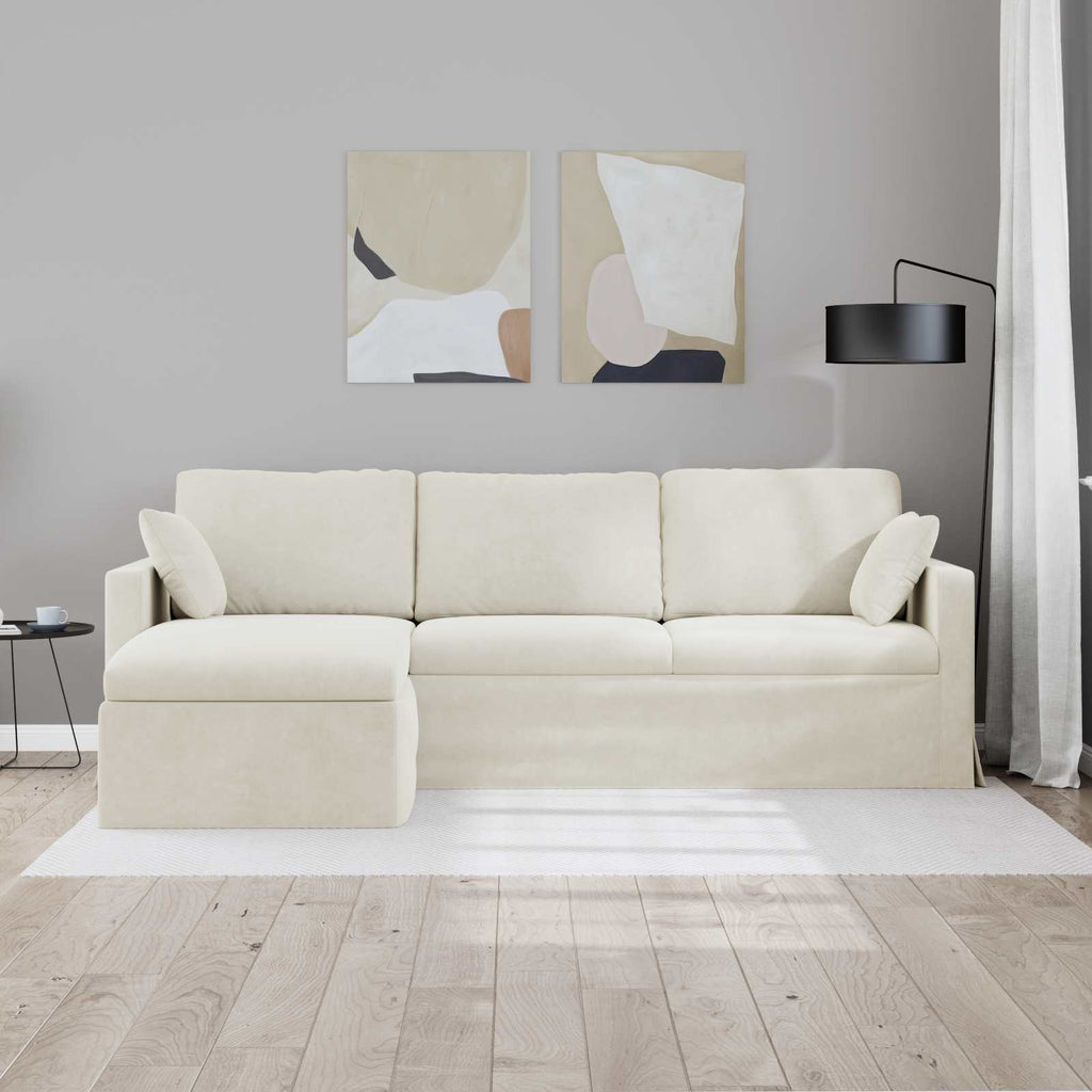 vidaXL Sofa Kremowy 228 x 134 x 80 cm Aksamit