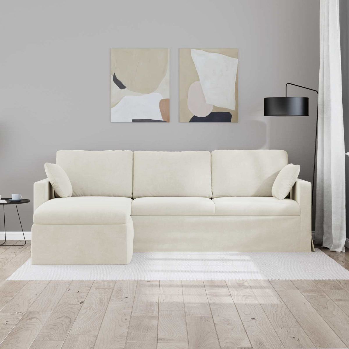 vidaXL Sofa Kremowy 228 x 134 x 80 cm Aksamit