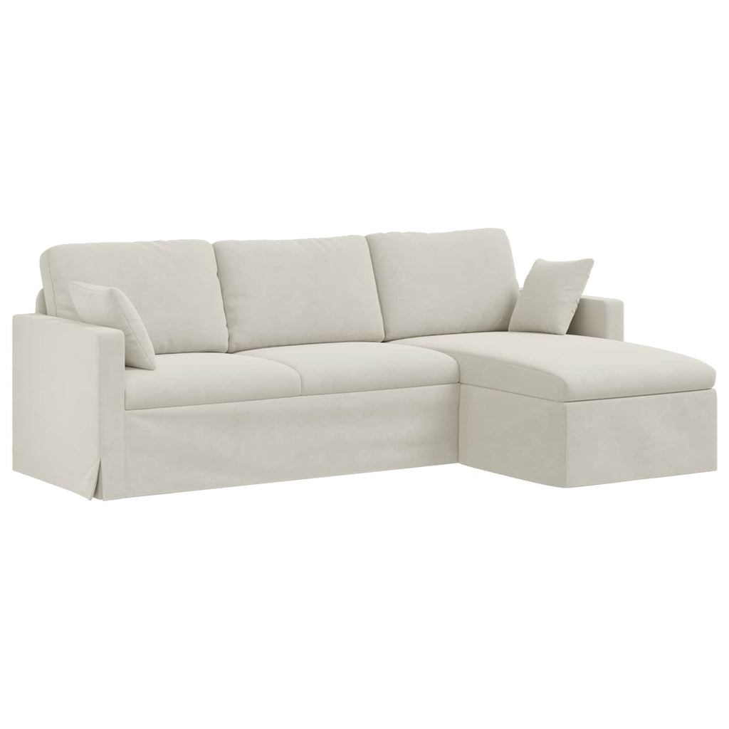 vidaXL Sofa Kremowy 228 x 134 x 80 cm Aksamit