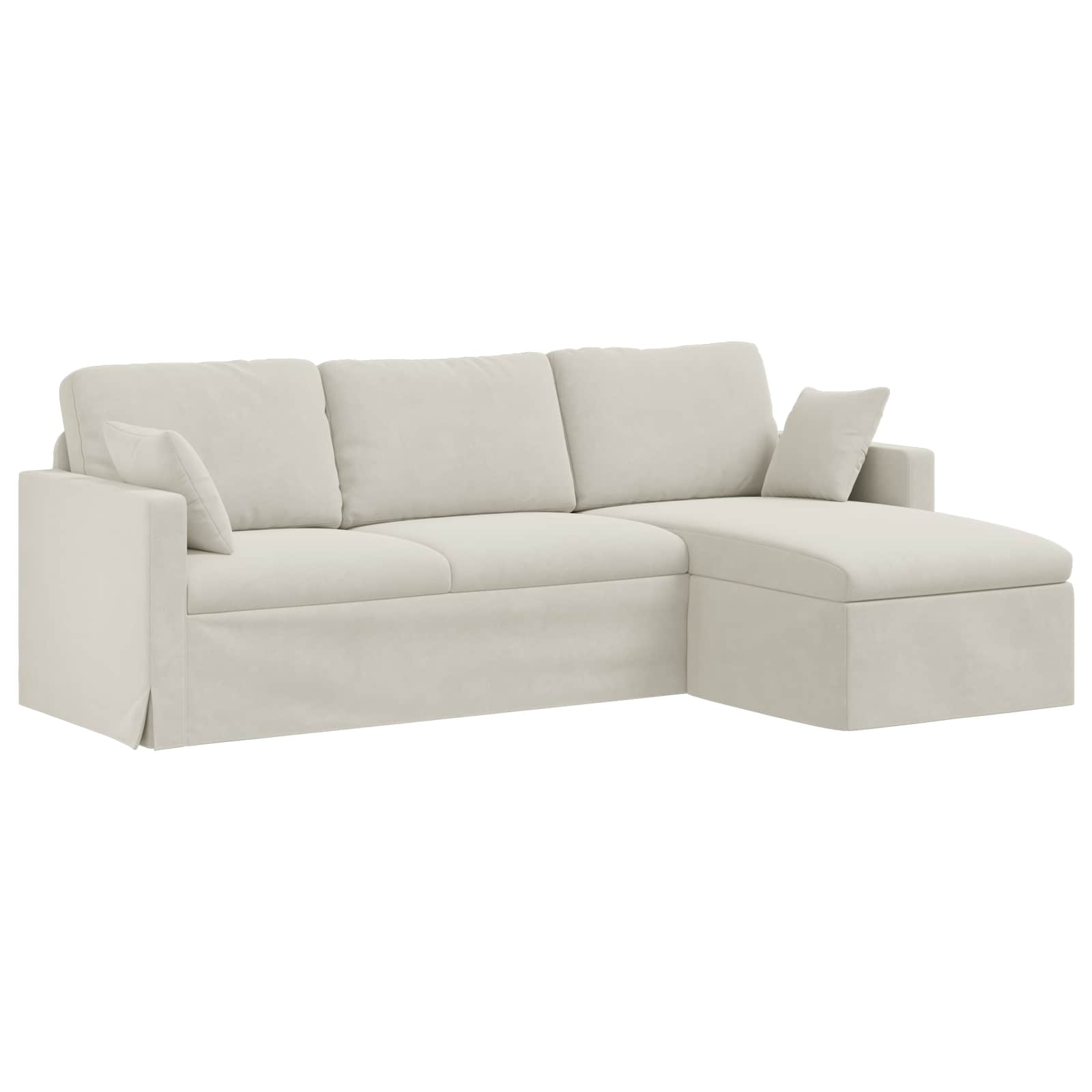 vidaXL Sofa Kremowy 228 x 134 x 80 cm Aksamit