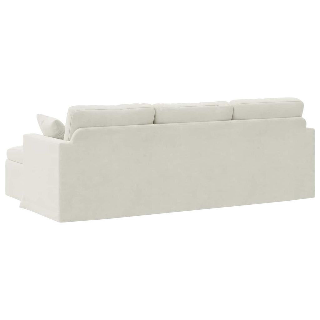 vidaXL Sofa Kremowy 228 x 134 x 80 cm Aksamit