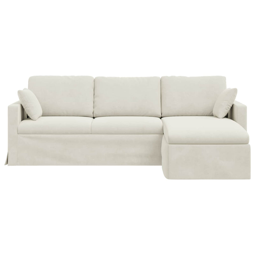 vidaXL Sofa Kremowy 228 x 134 x 80 cm Aksamit