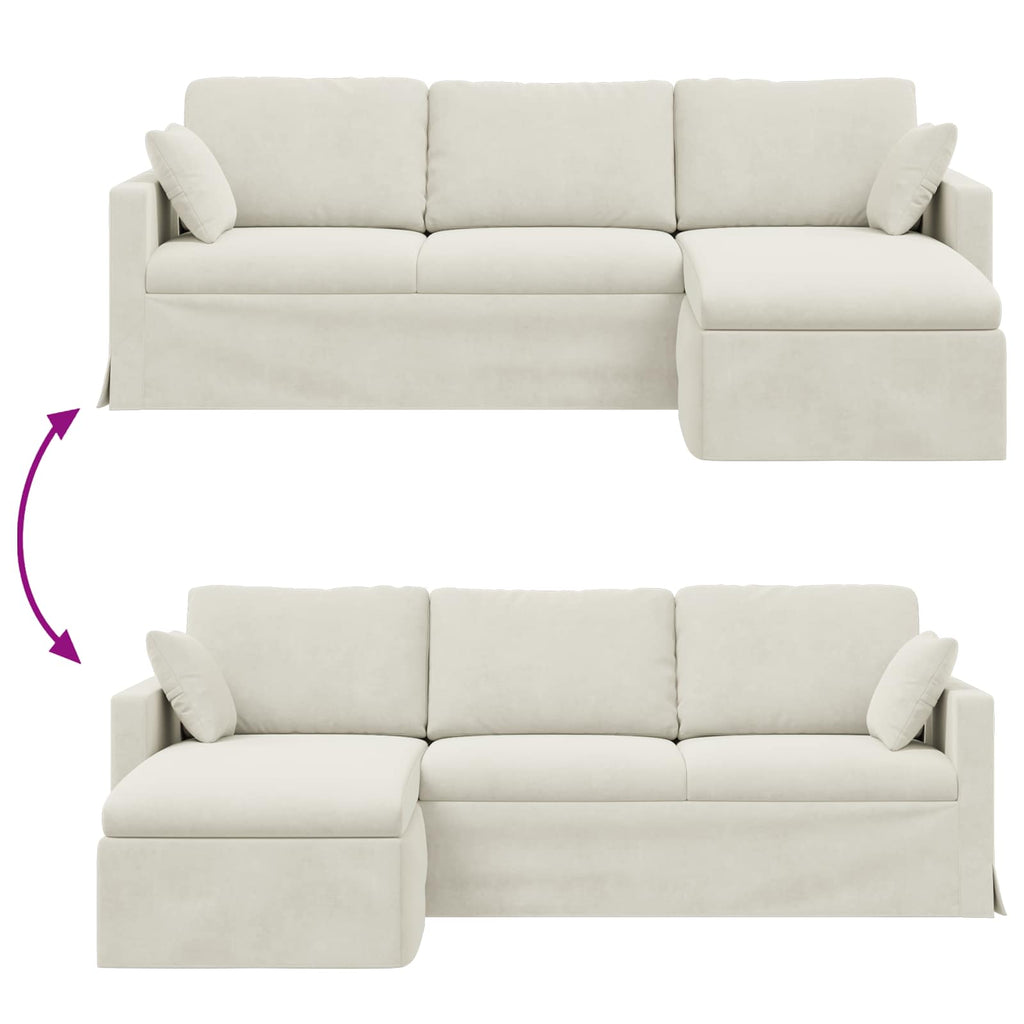 vidaXL Sofa Kremowy 228 x 134 x 80 cm Aksamit
