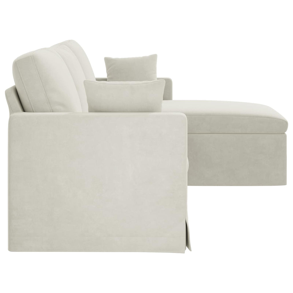 vidaXL Sofa Kremowy 228 x 134 x 80 cm Aksamit