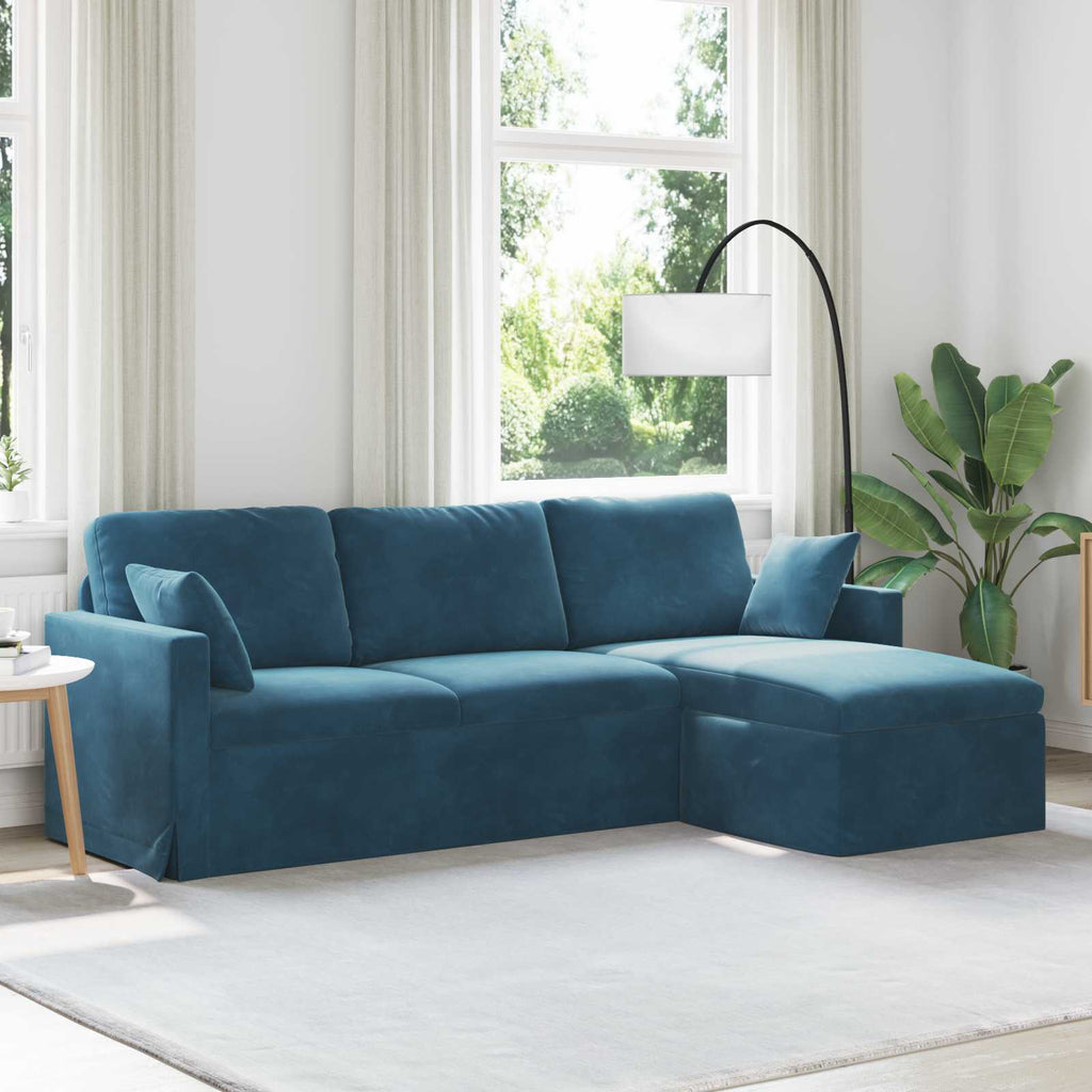 vidaXL Sofa Niebieski 228 x 134 x 80 cm Aksamit