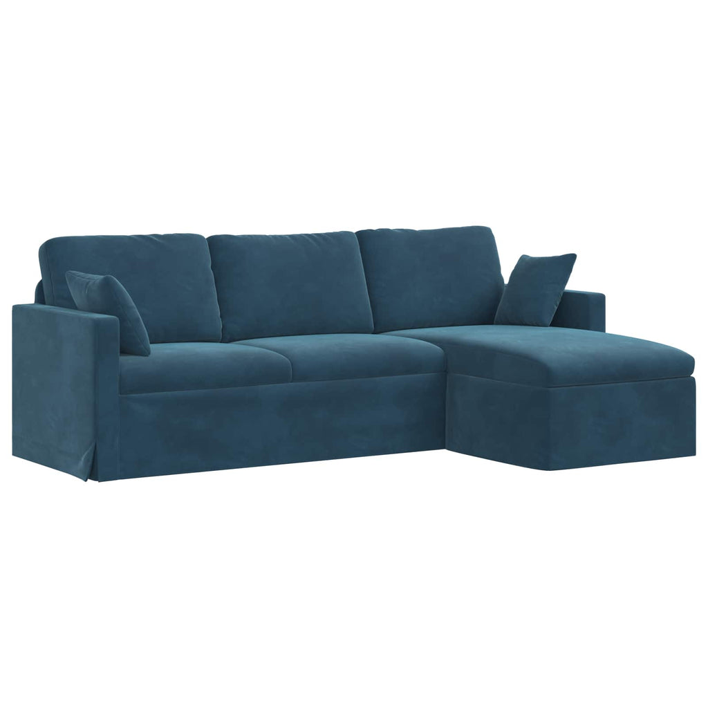 vidaXL Sofa Niebieski 228 x 134 x 80 cm Aksamit