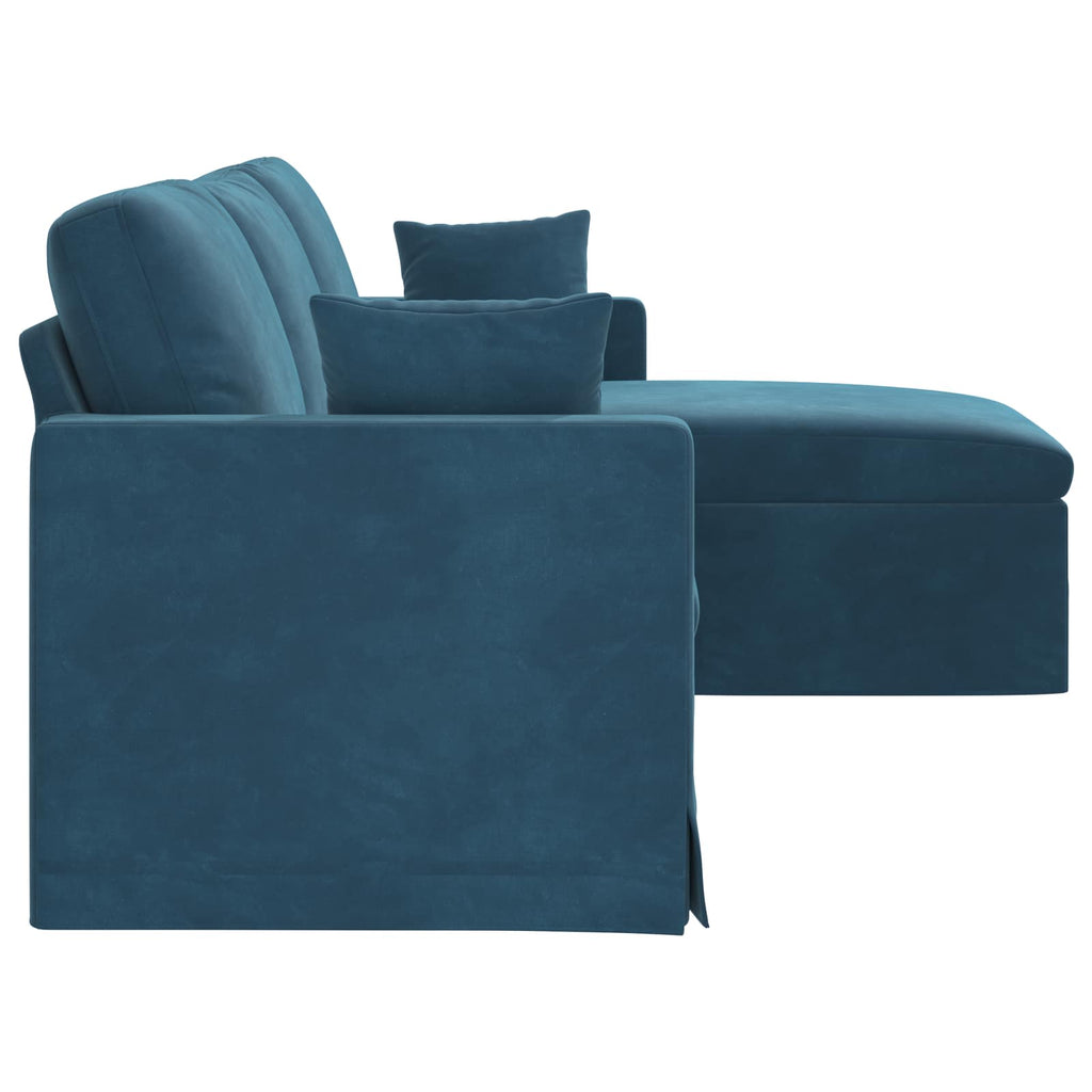 vidaXL Sofa Niebieski 228 x 134 x 80 cm Aksamit