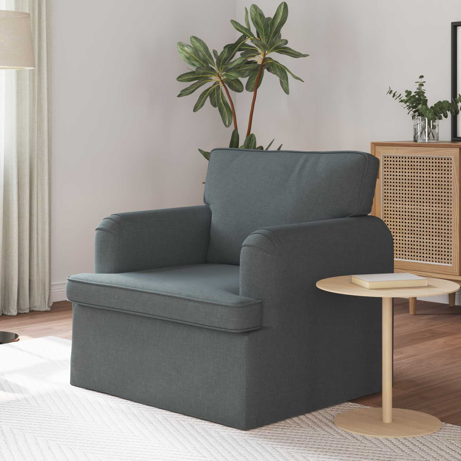 vidaXL Sofa Ciemnoszary 84 x 80 x 85 cm tkanina