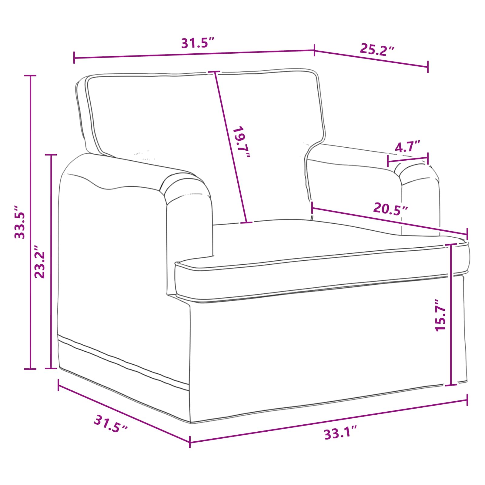 vidaXL Sofa Ciemnoszary 84 x 80 x 85 cm tkanina