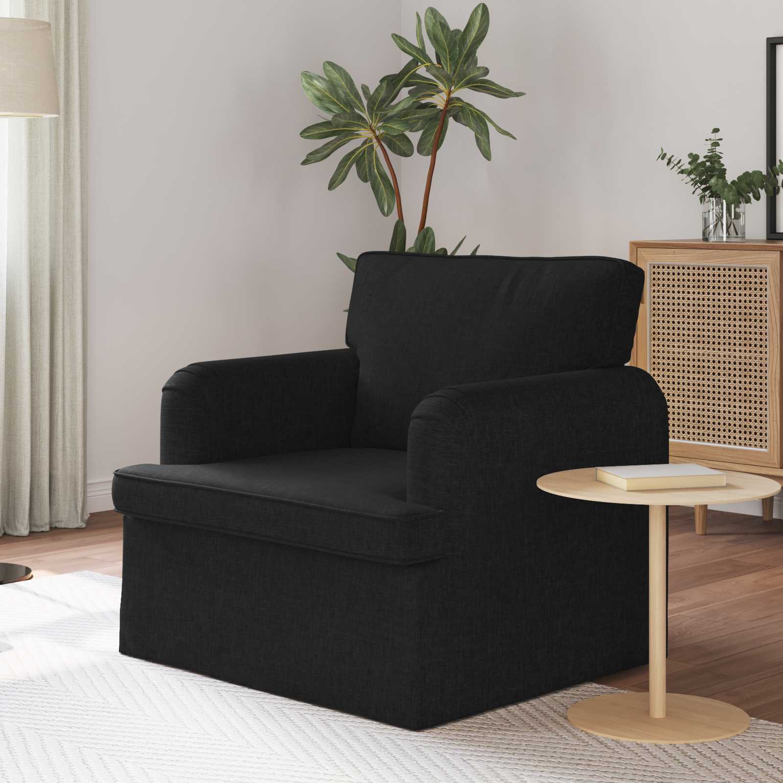 vidaXL Sofa Czarny 84 x 80 x 85 cm tkanina